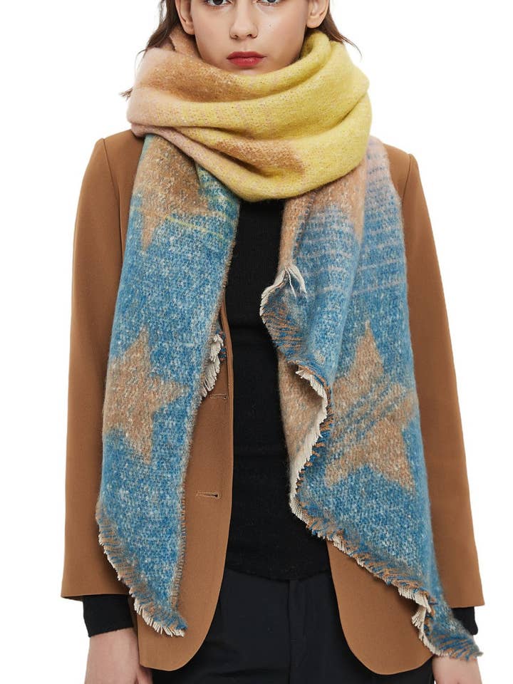 Kontrastfarve stjernetryk tørklæder DPKS1016 for engroshandel hos Dipped Shop