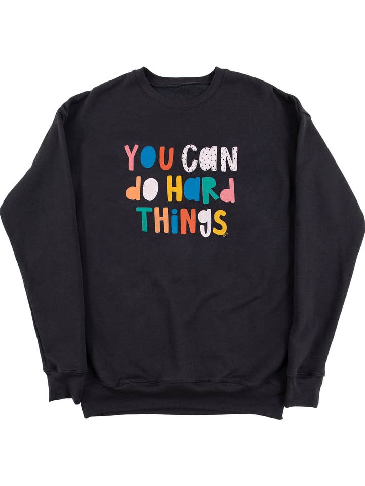 Callie Danielle - Wholesale Graphic Sweatshirt - Women's - You Can Do Hard Things Sweatshirt - Dark Grey