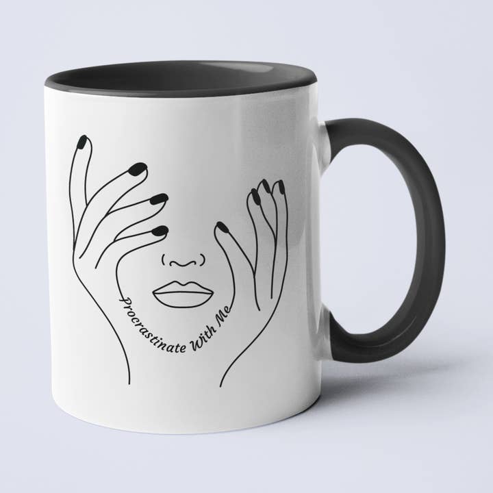 Procrastinate With Me Ceramic Coffee Mug for wholesale by Calm Down Caren