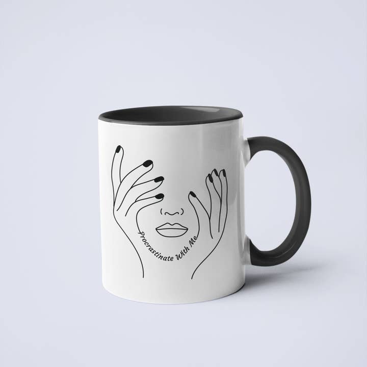 Procrastinate With Me Ceramic Coffee Mug for wholesale by Calm Down Caren