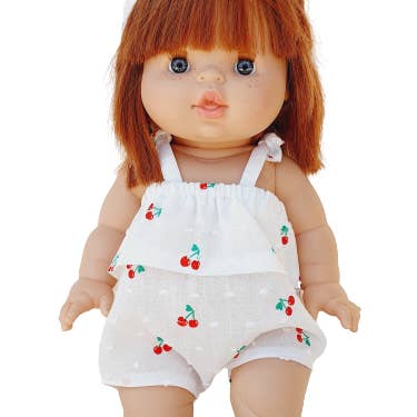 Cherry Plumetis Strappy Beach Romper for wholesale by Maman Poule et Papa Coq