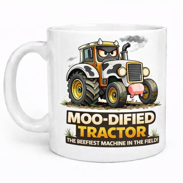 Cow Tractor Ceramic 11oz Mug for wholesale by Brew Crew Gifts