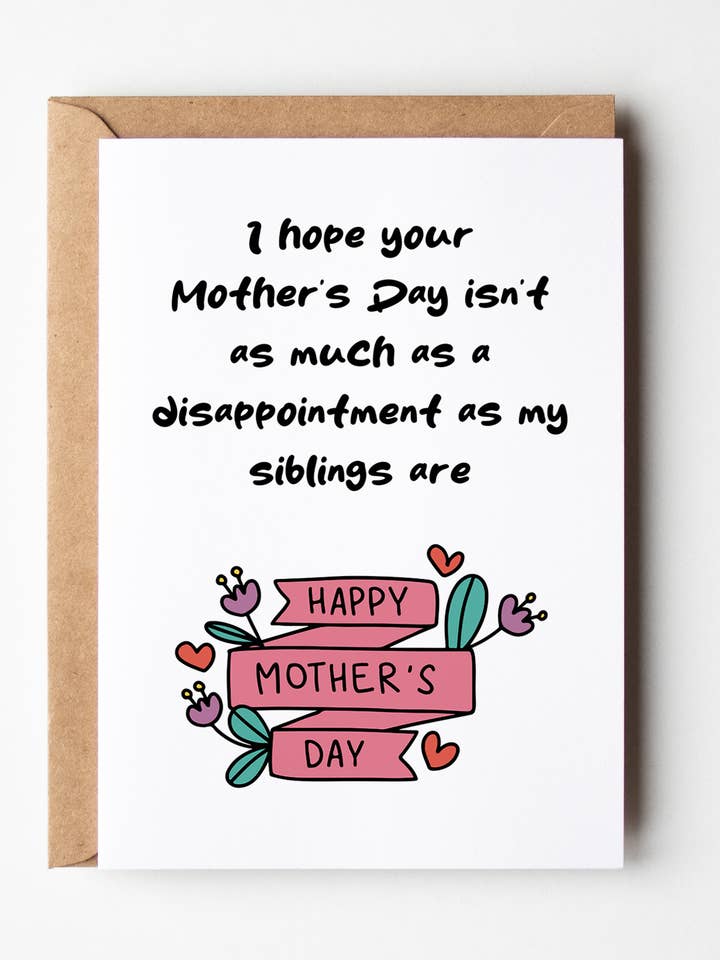 Mothers Day Card, Sarcastic Hilarious Card for Mum for wholesale by Yeah Noted