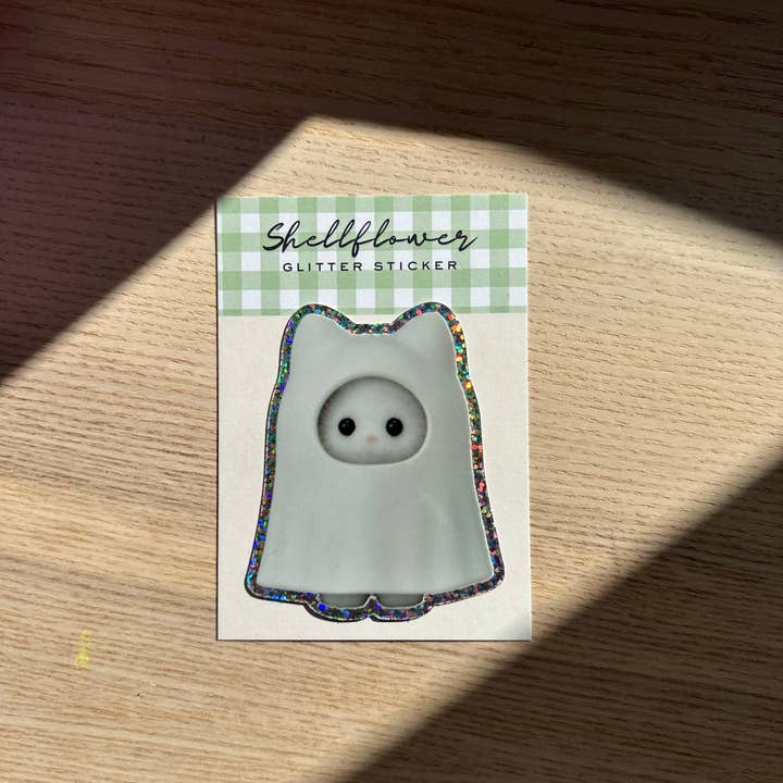 Shellflower - Wholesale Sticker - Ghost Glitter Vinyl Sticker 1