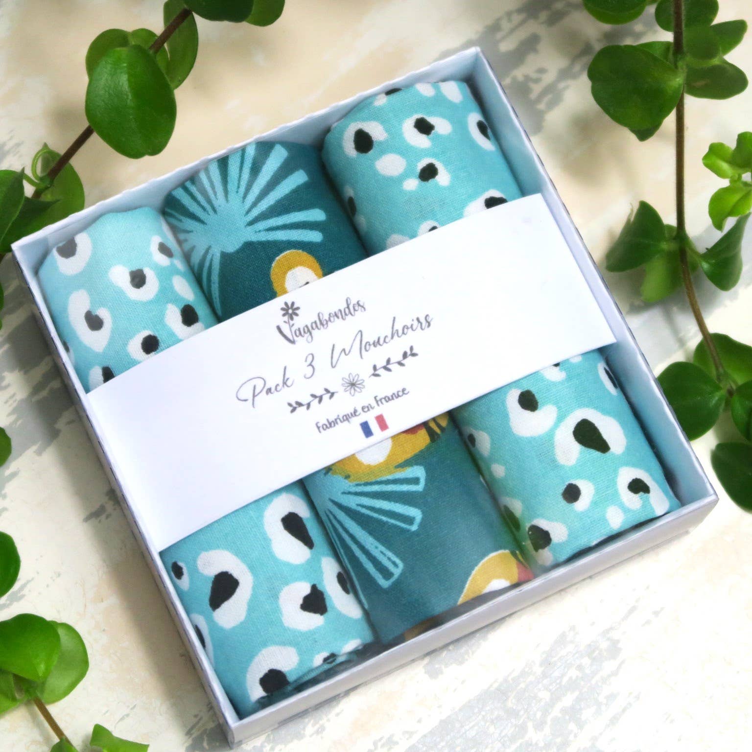 Vagabondes - Wholesale Handkerchief - Unisex - Pack of 3 Cotton Handkerchiefs, Reusable and Eco-friendly11