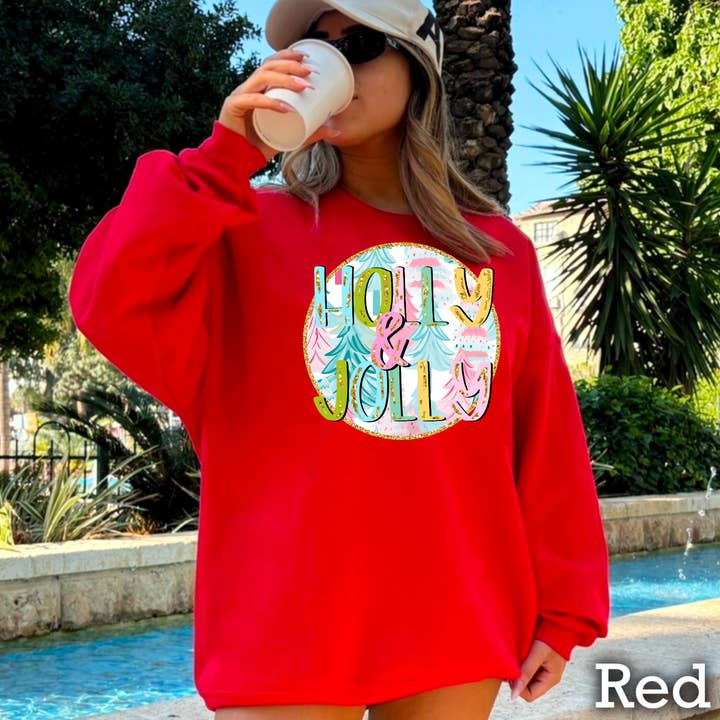 Shoppe SHC - Wholesale Graphic Sweatshirt - Women's - Holly And Jolly Christmas 2025 Graphic Sweatshirt Women’s10