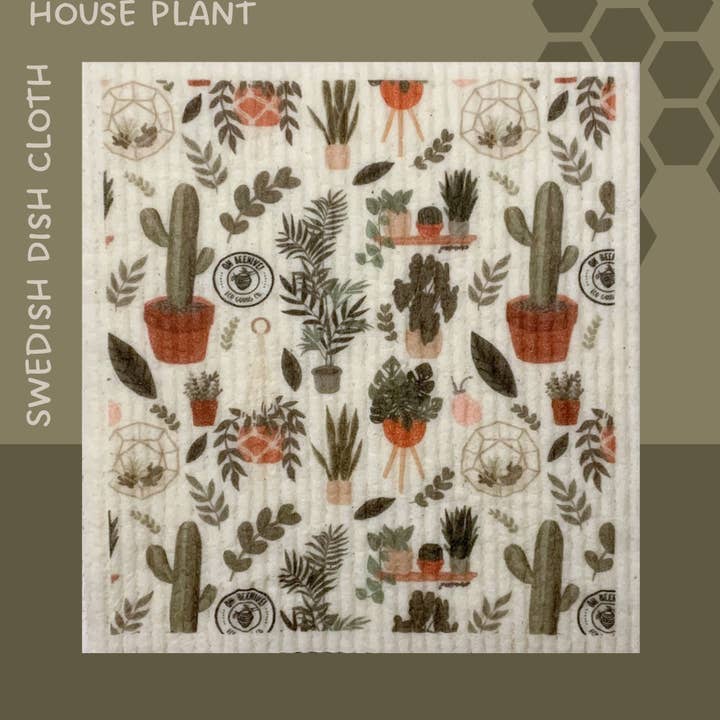 House Plant Swedish Dishcloth for wholesale by Oh Beehive: Eco Goods Co.