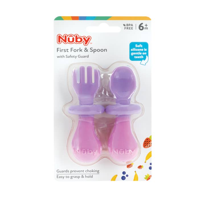 Nuby - Wholesale Feeding set – Baby - First Fork and Spoon with Safety Guards