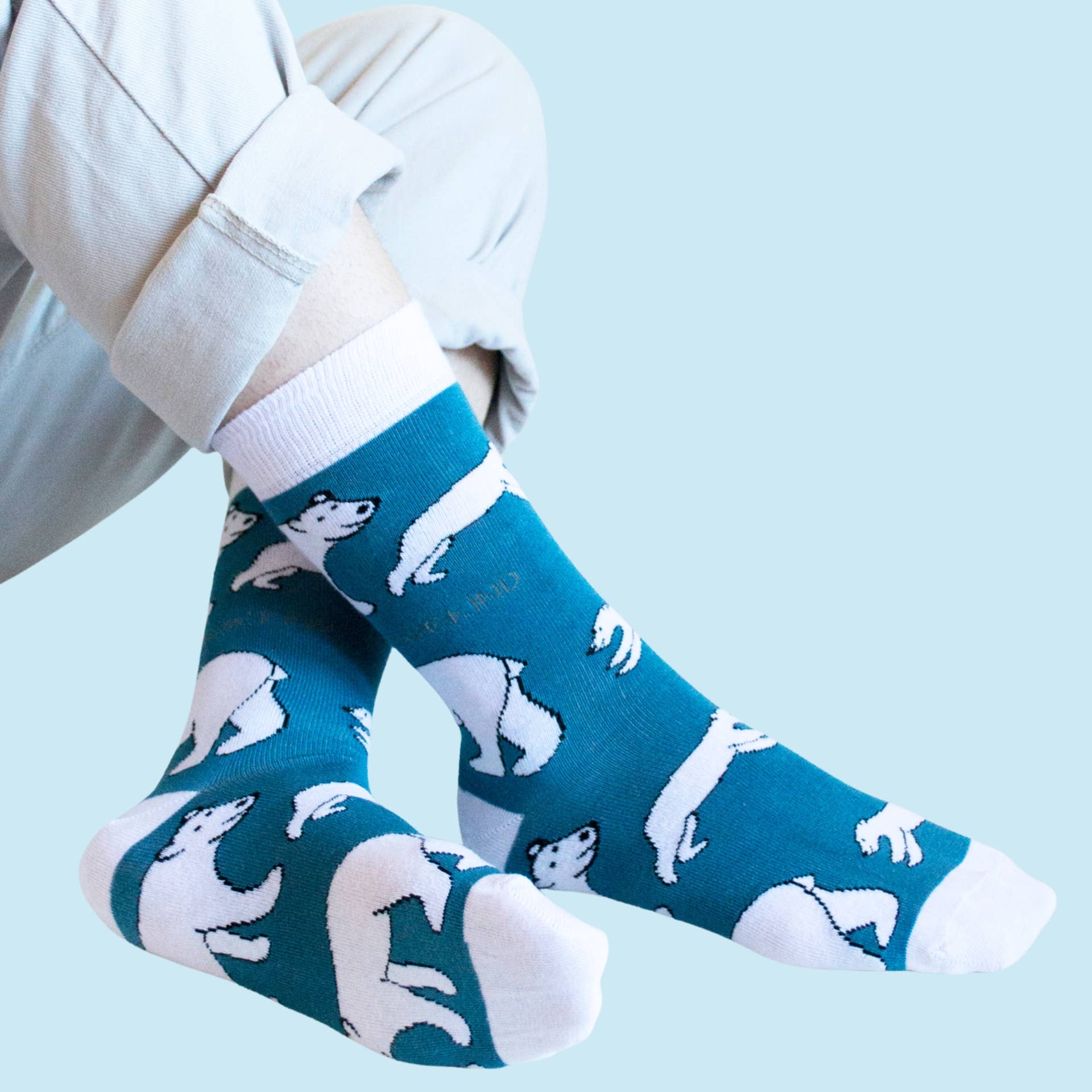 Bare Kind Socks - Wholesale Socks - Unisex - Polar Bear Socks | Bamboo Socks | Light Blue Socks5