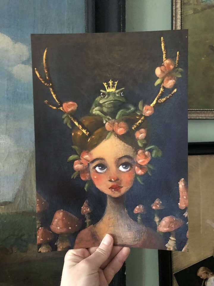 Plakat - pige med gevir for engroshandel hos Marieke Jeromin