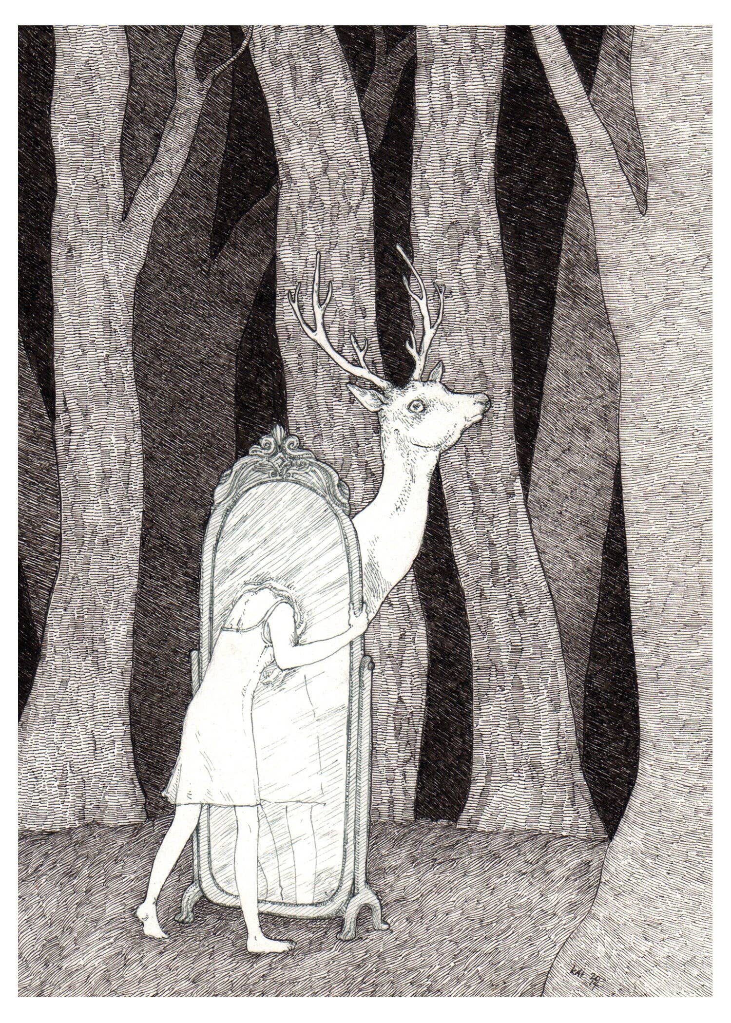 Stupid Animal Shop - Vente Affiche d'art - Miroir, impression de 5 x 7 pouces