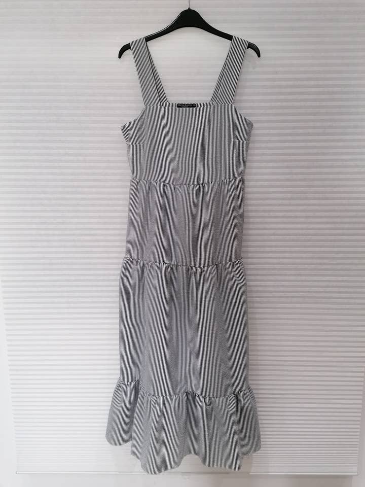 Grau - Midikleid mit Bindeband für den Großhandel von Marina Kaneva