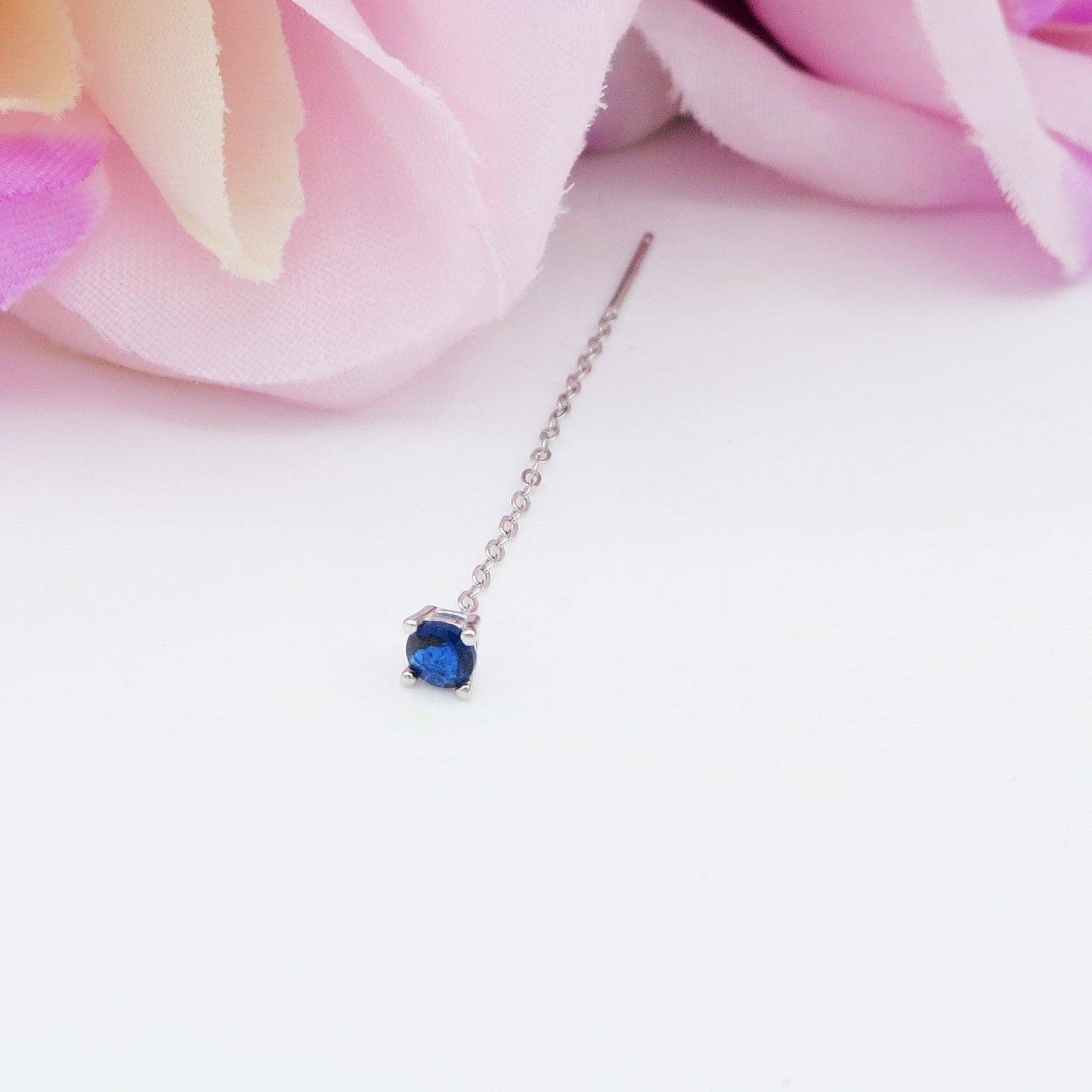 Daemon srls - Vente Boucles d'oreille uniques - SHINY ~ Boucle d’oreille pendante en argent 925 avec point de lumière en zirconium cubique - glissante4