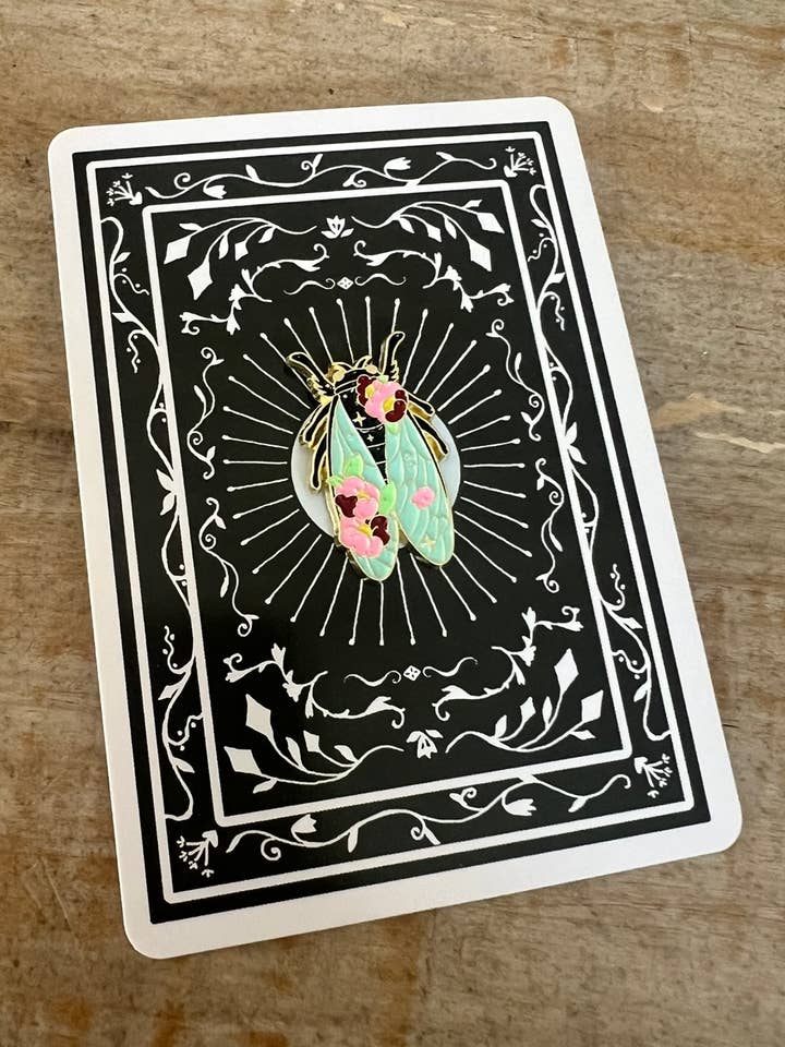 Enamel Pin Floral Moth for wholesale by LoVely Chaos