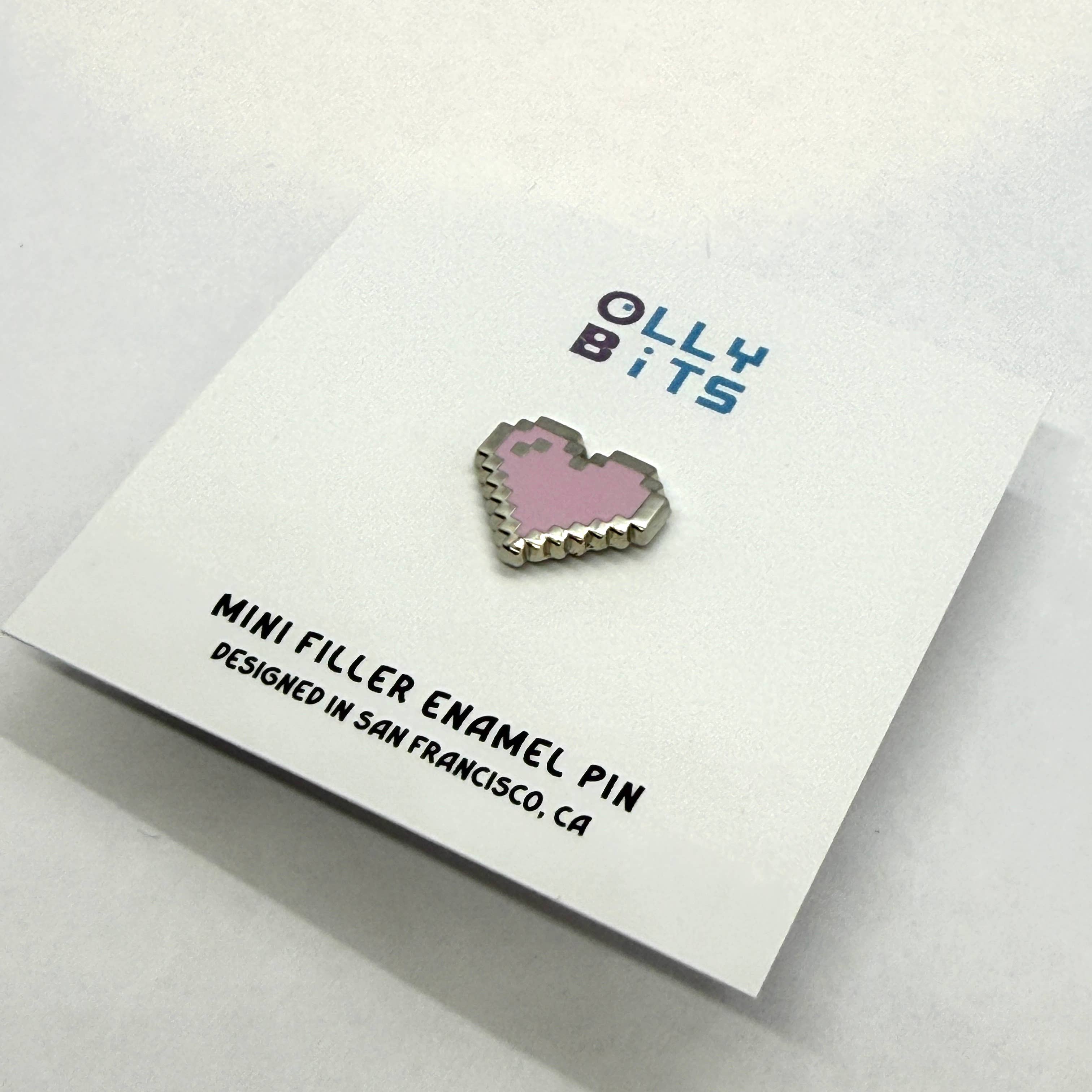 Ollybits Pixel Art - Wholesale Lapel Pin/Button - Pastel Mini Filler Pixel Art Heart Enamel Pins1