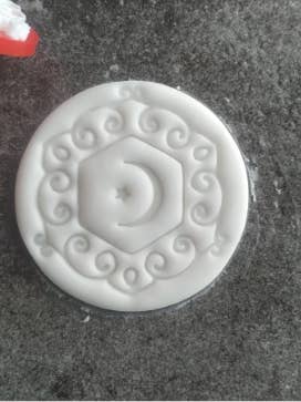Stamp with Handle: Moon and Spirals | Round for wholesale by 3Dkoupe