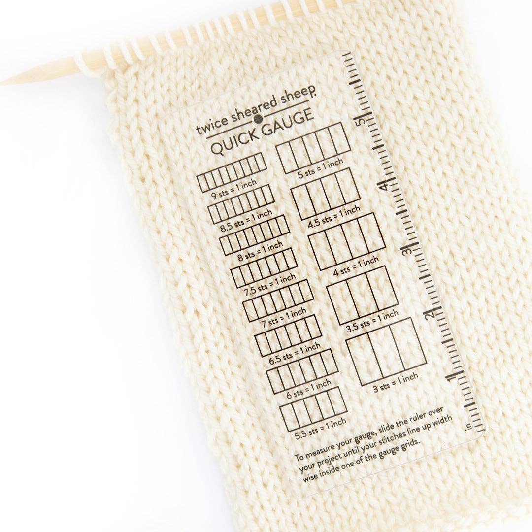 Twice Sheared Sheep - Wholesale Knitting/Crochet Supplies - Quick Gauge Ruler2