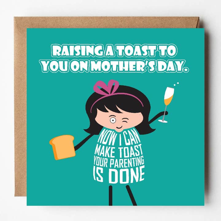 Een toost uitbrengen | Grappige schattige Moederdagkaart | Prosecco voor wholesale door VERSED AID