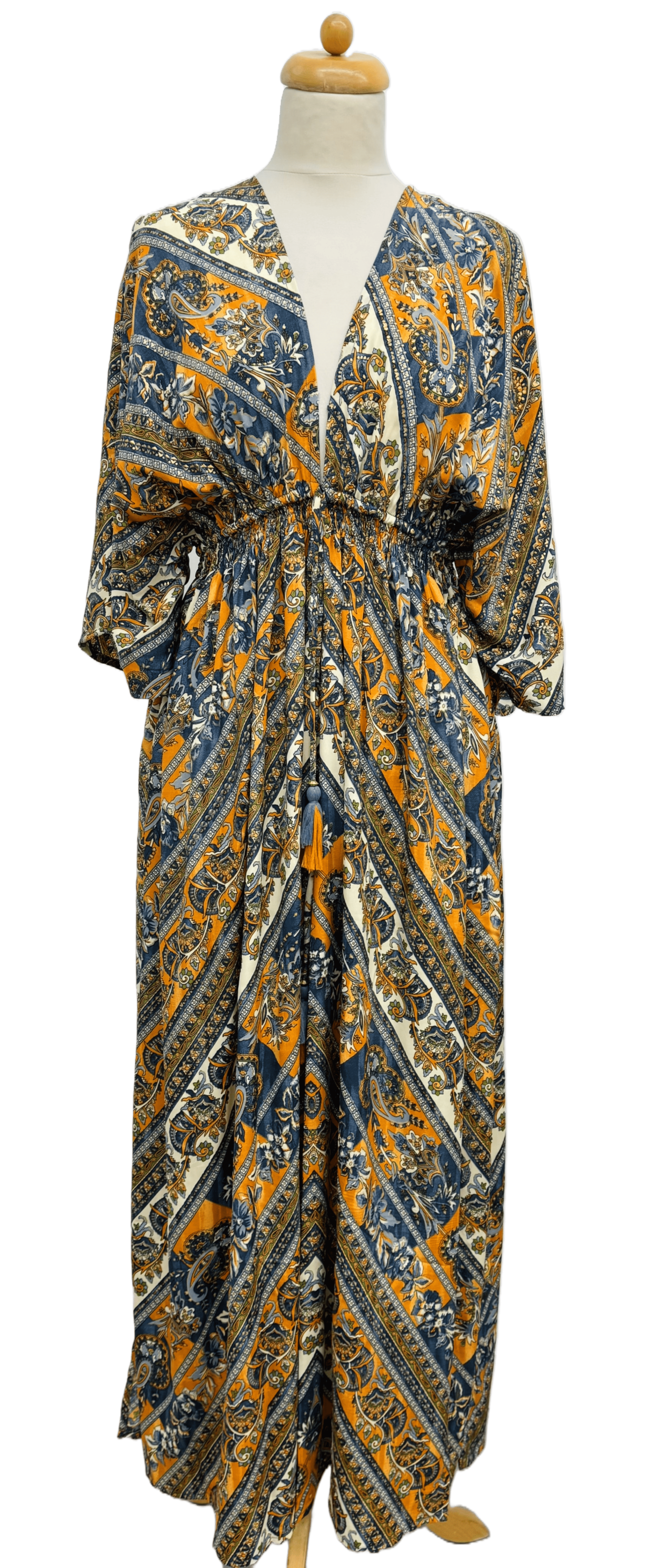  BLACK COMBO RED COMBO TURQUOISE COMBO  WOMEN'S LONG DRESS 100% COLD SILK ETHNIC PRINT for wholesale on Faire4