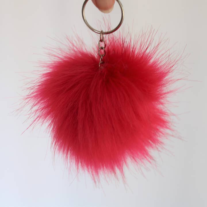 RamsGirl Design - Venta al por mayor Llavero - Mujer - Llavero de pompón de piel sintética, llavero de pompón de forma de bola6