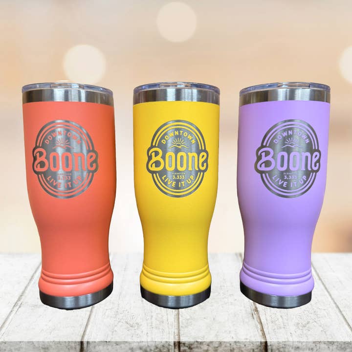 Downtown Boone Pilsner Geïsoleerde Beker voor wholesale door Cardinal Souvenirs