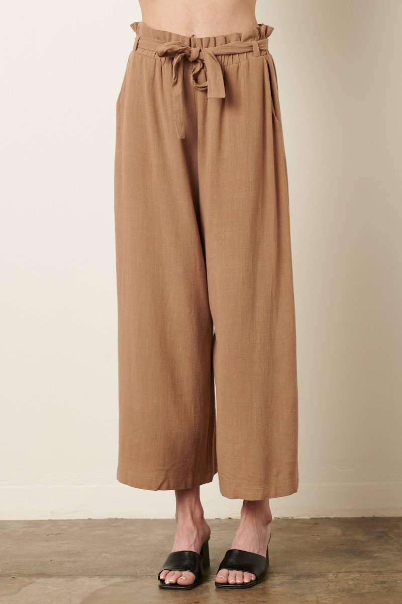 mittoshop - Wholesale Pants - Women's - PAPER BAG TIE DETAIL WIDE LEG PANTS24