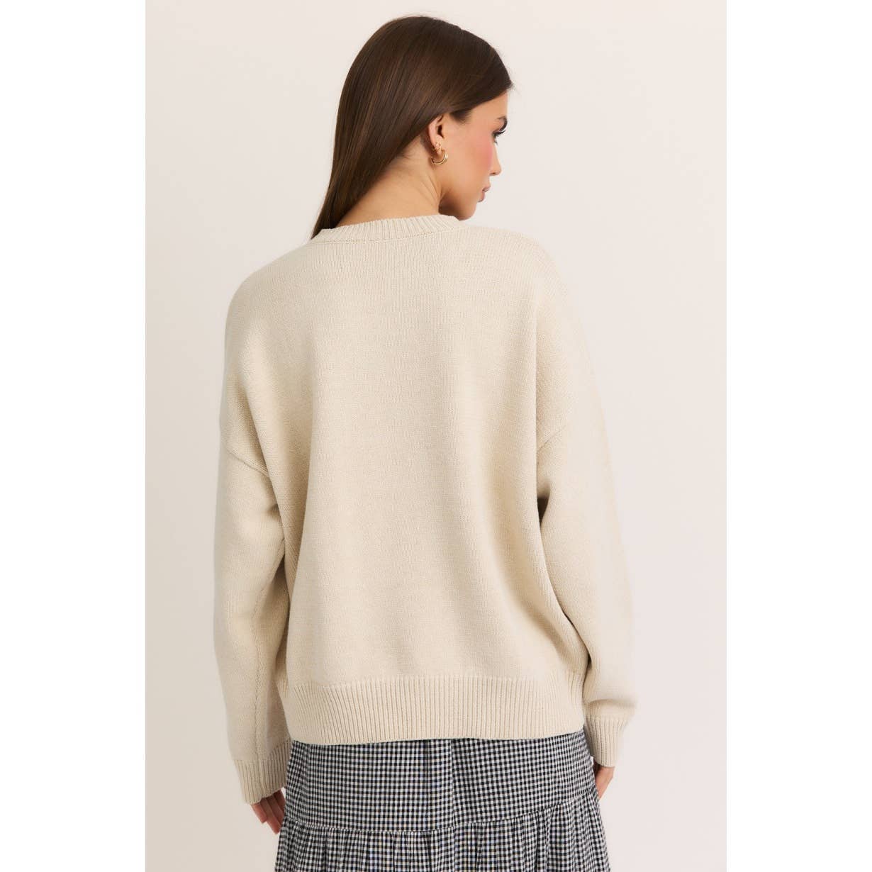 Apolline - Wholesale Knitted jumper – Women′s - Long Sleeve Crew Neck Sweater with Teddy Bear and Cherry Pri8