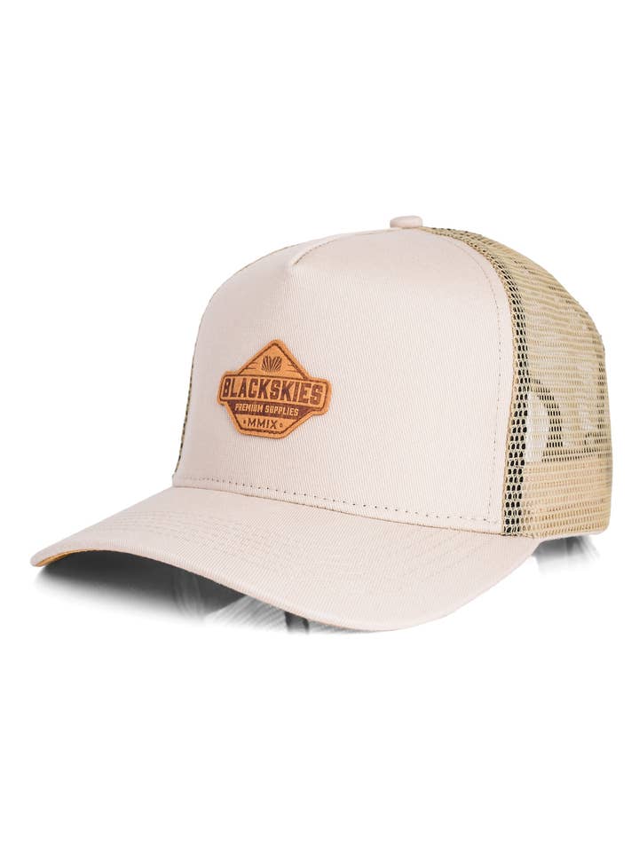 Casquette Trucker Essentials Beige-Marron-Marron pour la vente par Blackskies