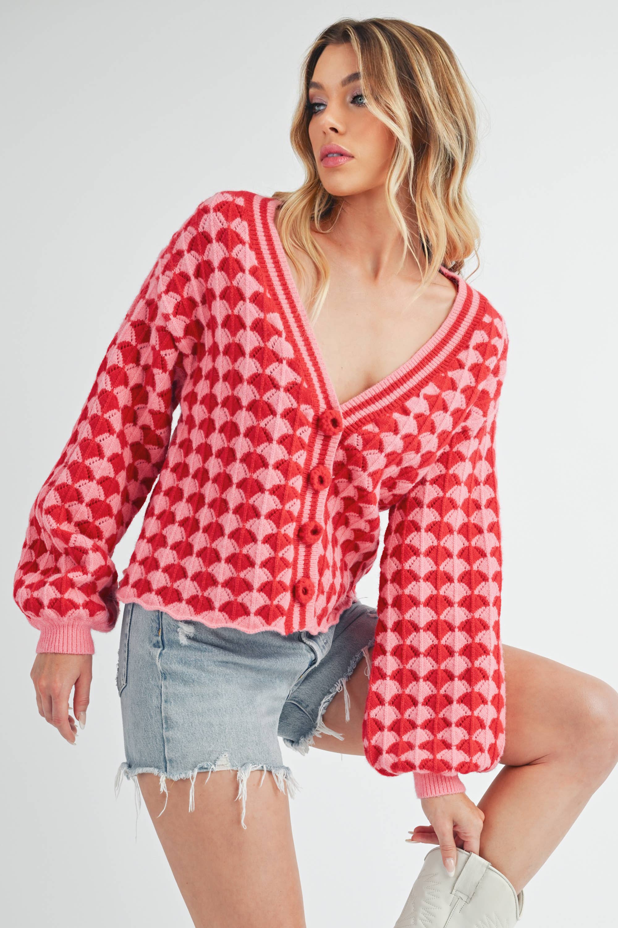 Pink Red 3210EK Fantasia Cardigan 1 for wholesale on Faire10