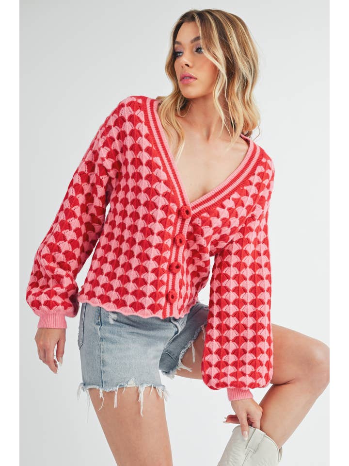Pink Red 3210EK Fantasia Cardigan 1 for wholesale on Faire10
