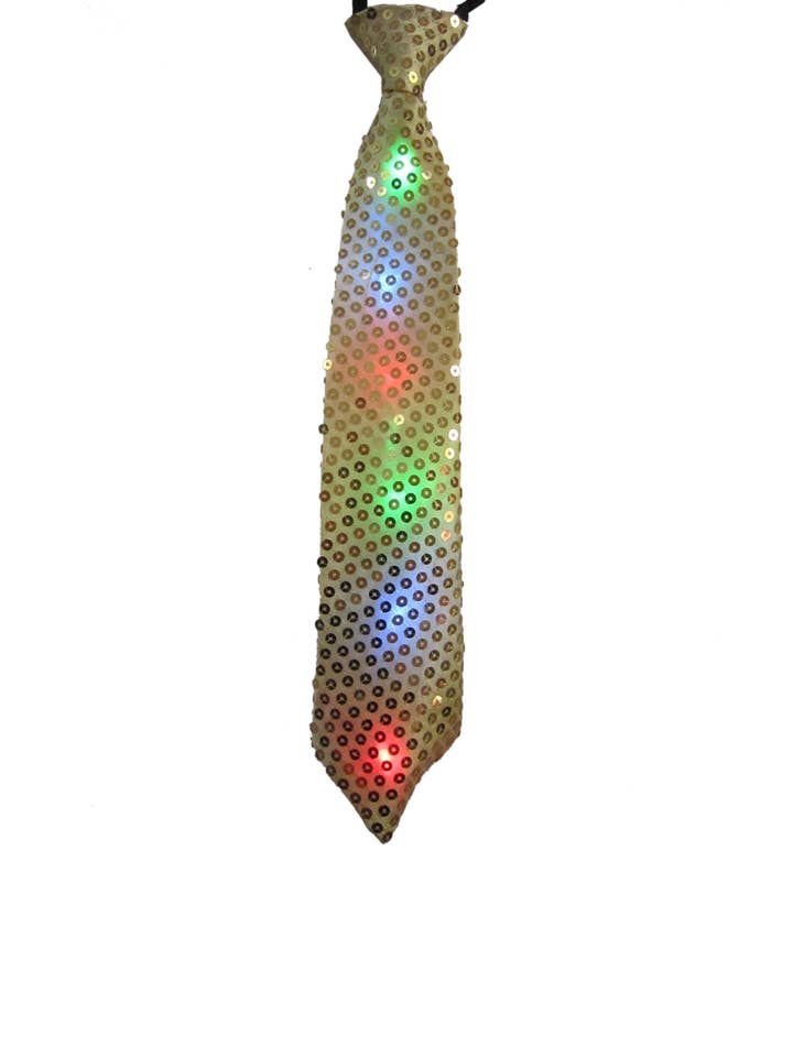 Gold Tie with Flashing Lights for wholesale by Dress Up America