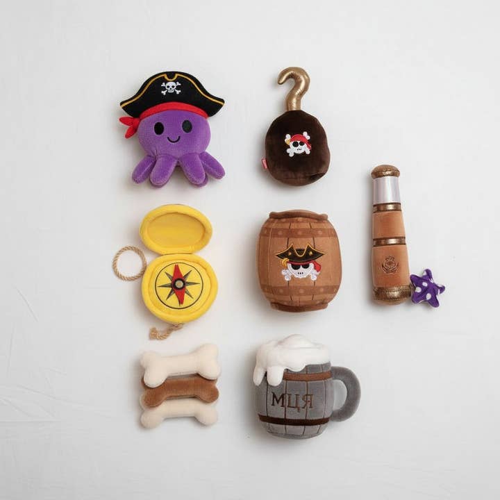 Plush Pirate Dog Toy with Sound for wholesale by kapeit