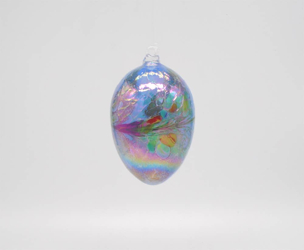 WGK Glass Art Inc - Wholesale Ornament Set - Set of 5 Iridescent Egg Ornament4