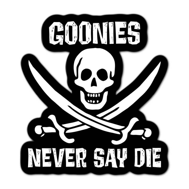 3" Goonies Classic laminated sticker family film skull sword for wholesale by Jazzy Pop Stickers