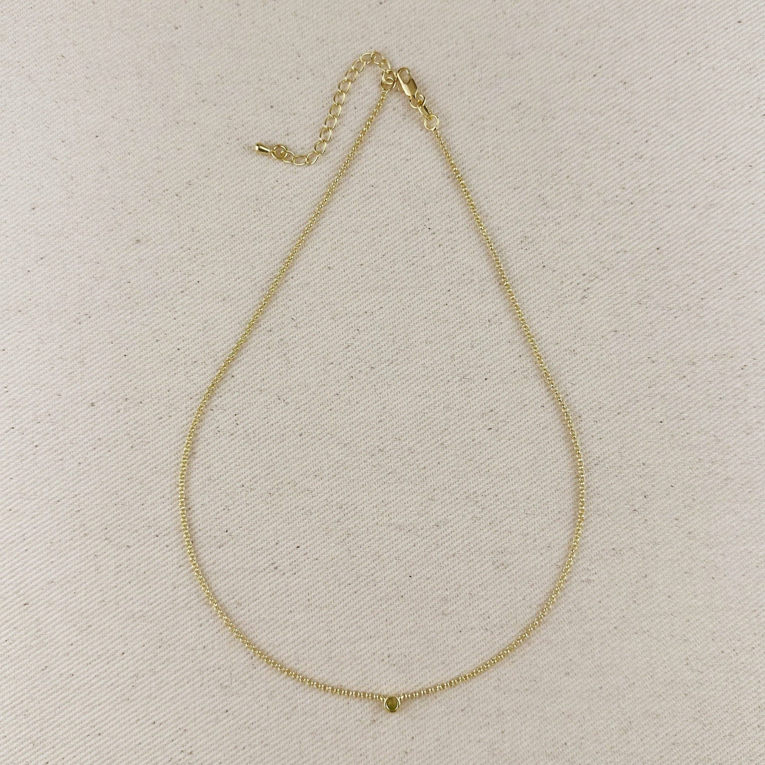 GoldFi - Wholesale Pendant/Charm Necklace - 18k Gold Filled Dainty Bezel CZ Birthstone Necklace20