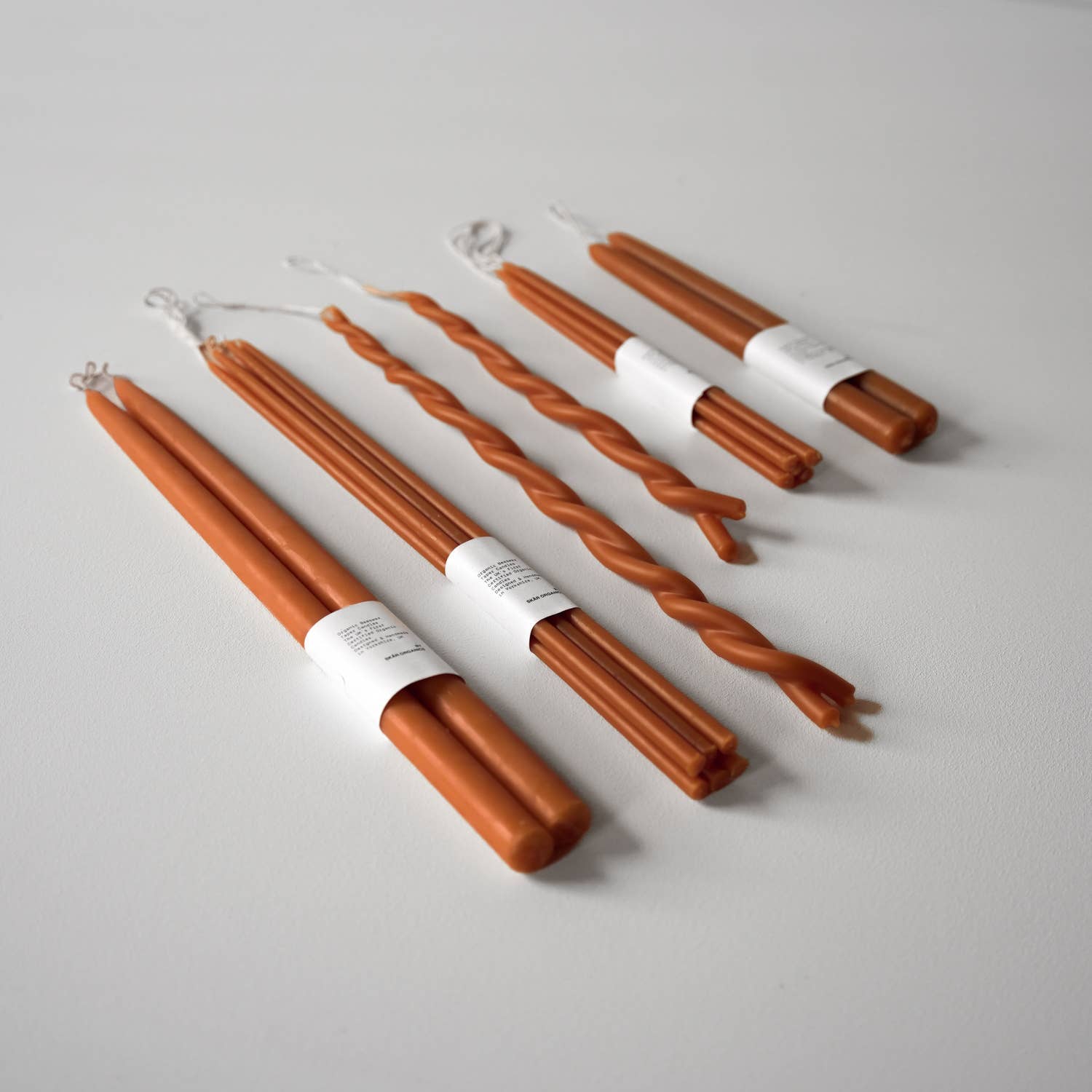 Skär Organics – wholesale Tapered candle/candlestick – Organic Beeswax Hand Dipped Candles (Paprika)1