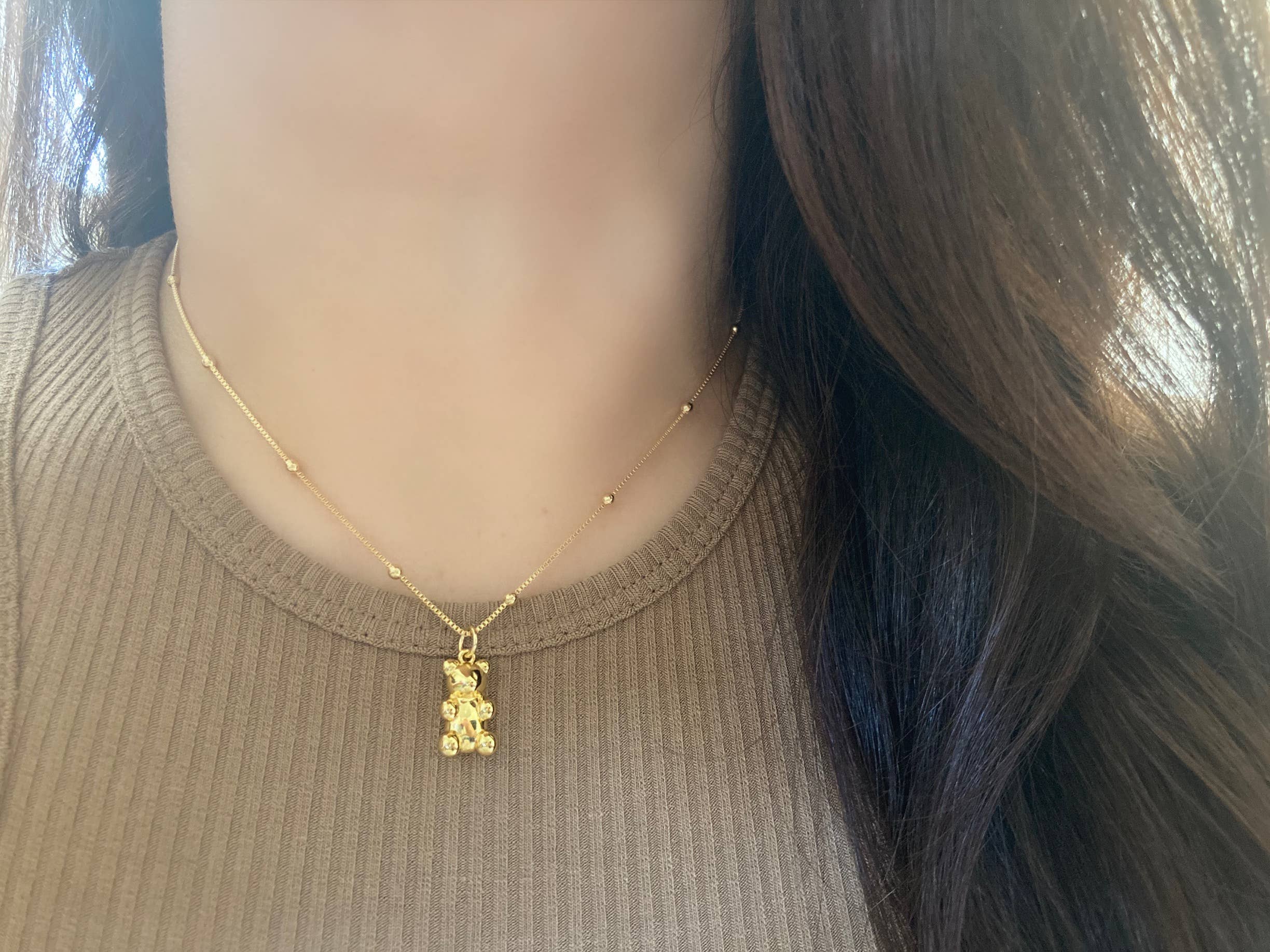 Collana Con Orsetto Trasparente Multicolore Di Moda Collana Con Pendente A Forma Di Orso Gommoso - Foto 13