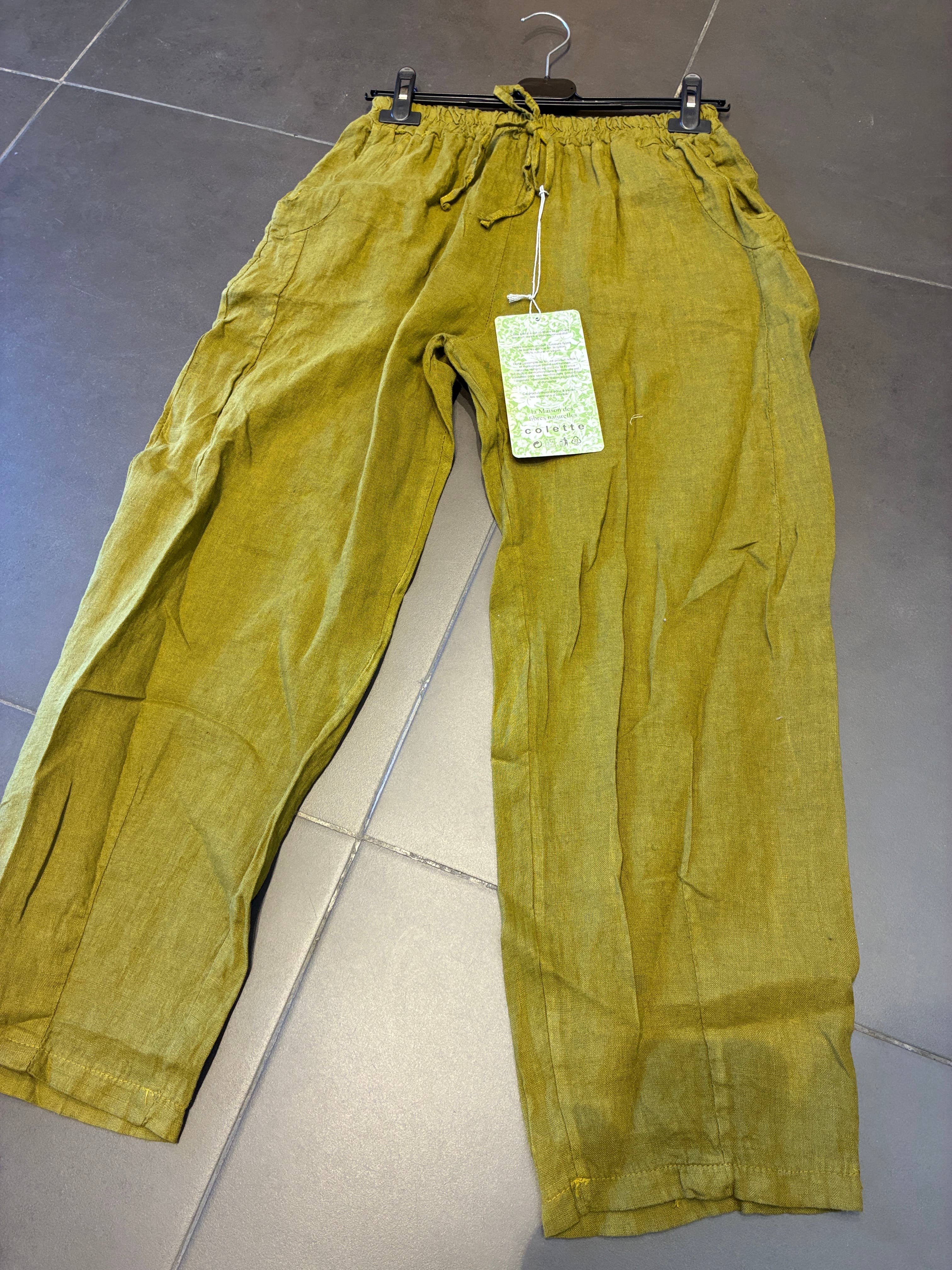 la maison des fibres naturelles – Großhandel Hose – Damen – Leinenhose mit Taschen 6522 100%Leinen8