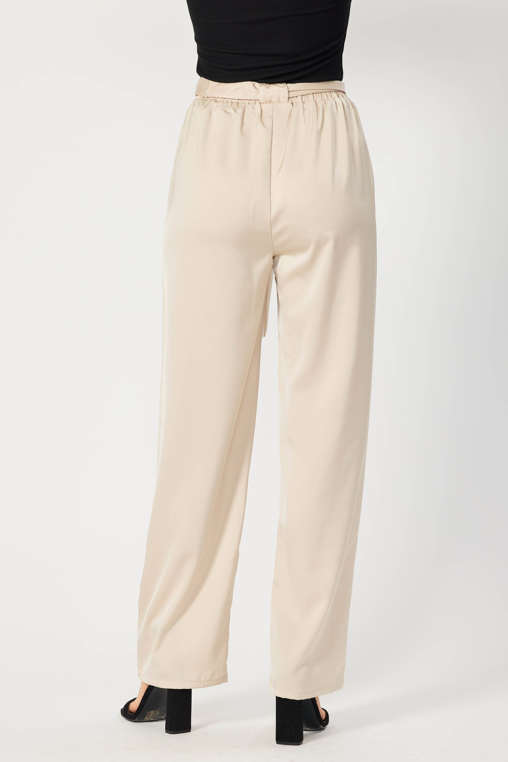 FSL Apparel - Wholesale Pants - Women's - IP7082 - SATIN TROUSER FEATURING BELT AMD ELASTIC WAIST BAND10