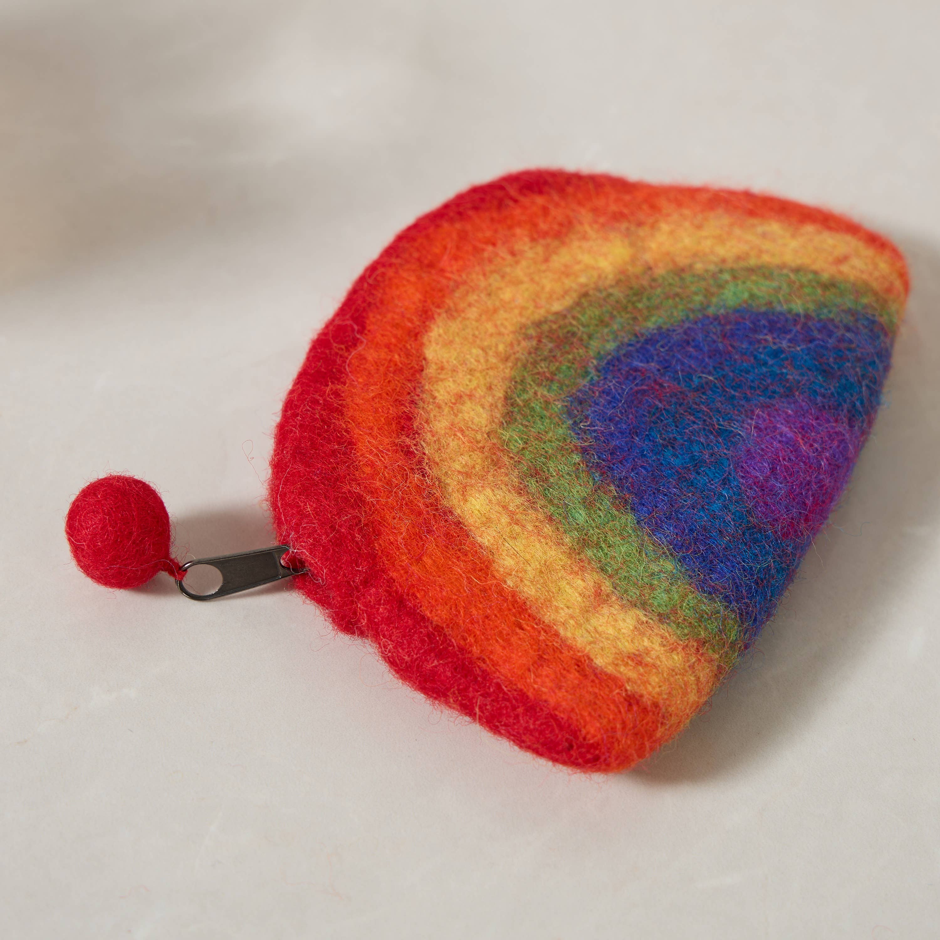 Sparkle Being - Vente Portefeuille – femme - Pochette en feutre de laine faite à la main, porte-monnaie à main - Moon1