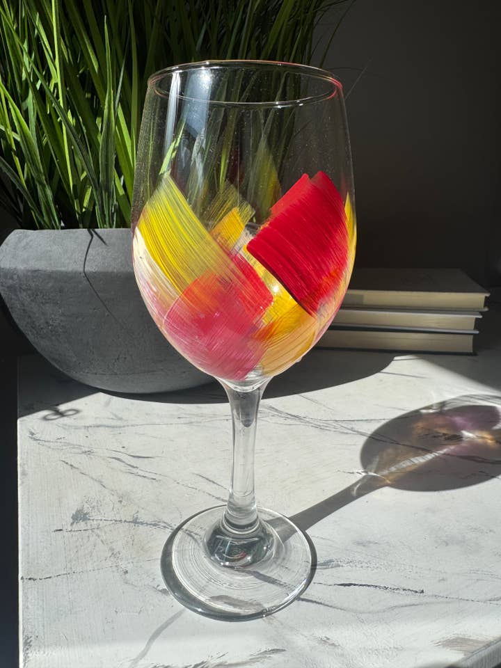 Enchanted Rose | Princess | Hand-Painted | Wine Glasses | for wholesale by Heather Eck Artist LLC