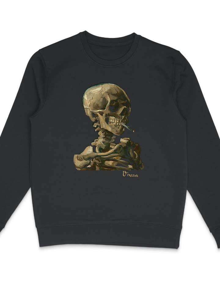 Sweat-shirt Smoking Skull par Vincent Van Gogh pour la vente par Flashback Shop