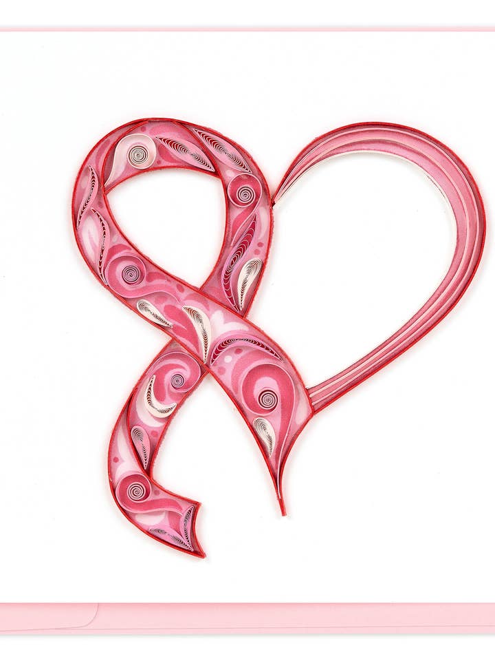 Quillad bröstcancermedvetenhetskort för wholesale av Quilling Card