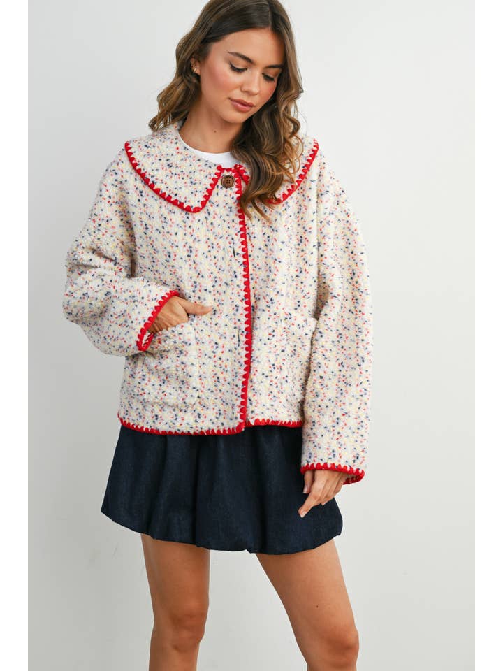 BUTTERMELON - Wholesale Jacket - Women's - Buttoned Fleece Puffer Jacket - BMJ784826