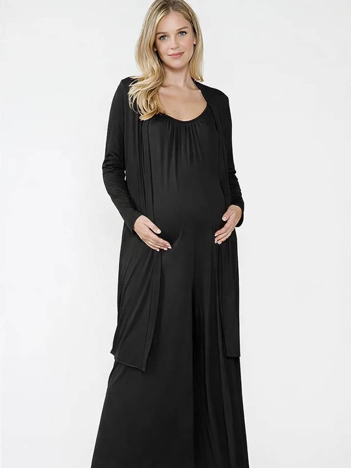 Conjunto de macacão e casaco de lã básico para maternidade 2 peças por atacado de Story Teller