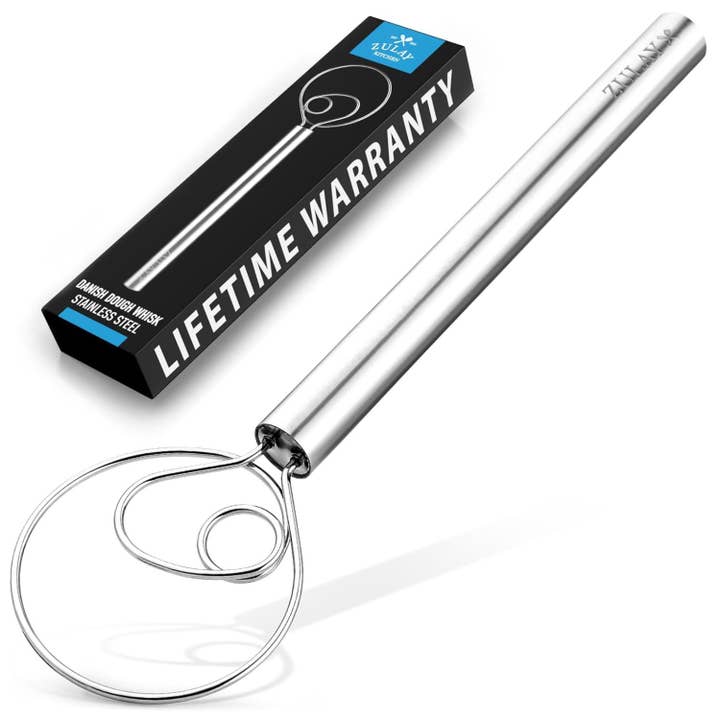 Zulay Kitchen - Wholesale Whisk - Danish Dough Whisk Stainless Steel - Single Eye Dough Hook8