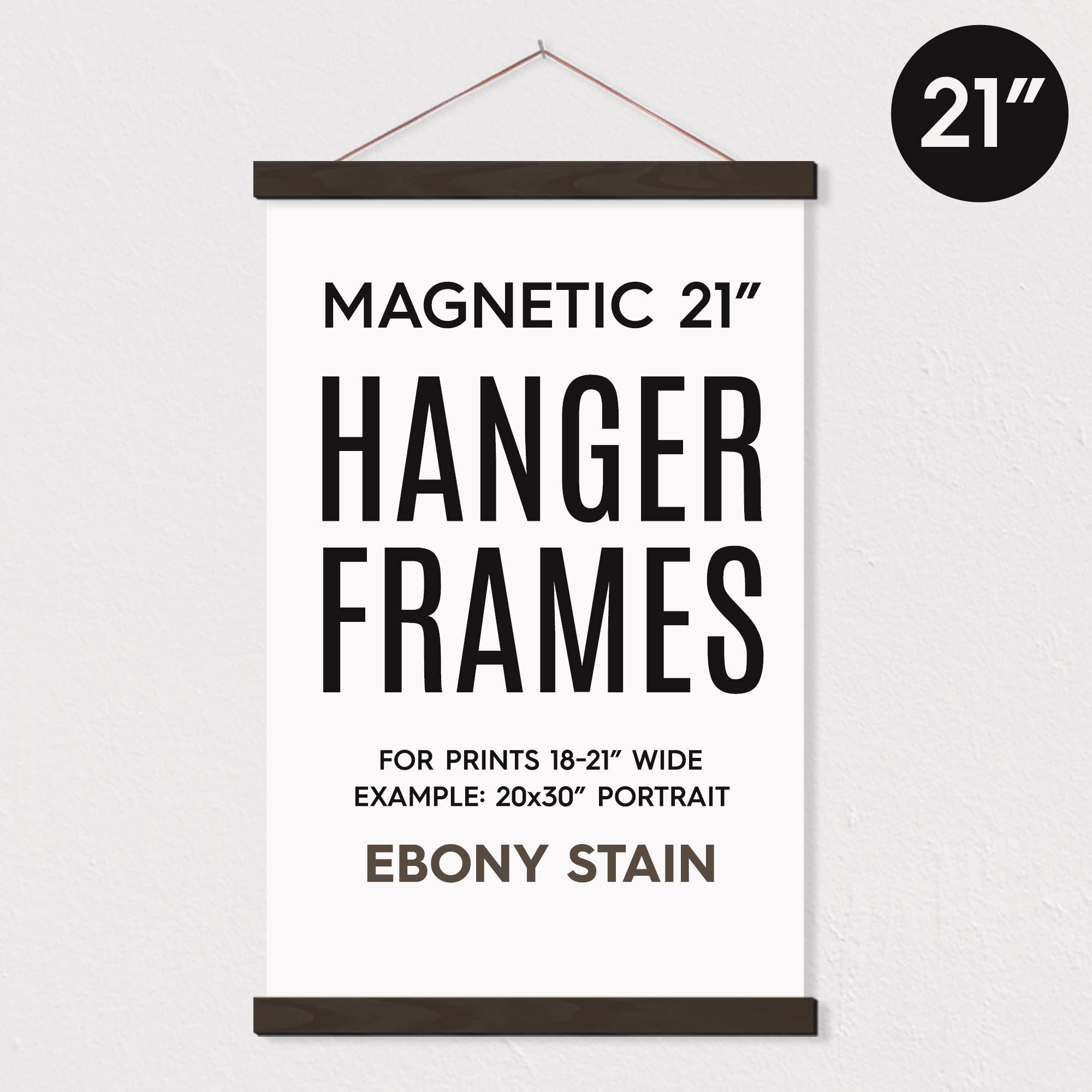 Hanger Frames - Wholesale Picture Frame - 21" MAGNETIC Poster Hanger Frame™ for 20x30" Portrait Print1
