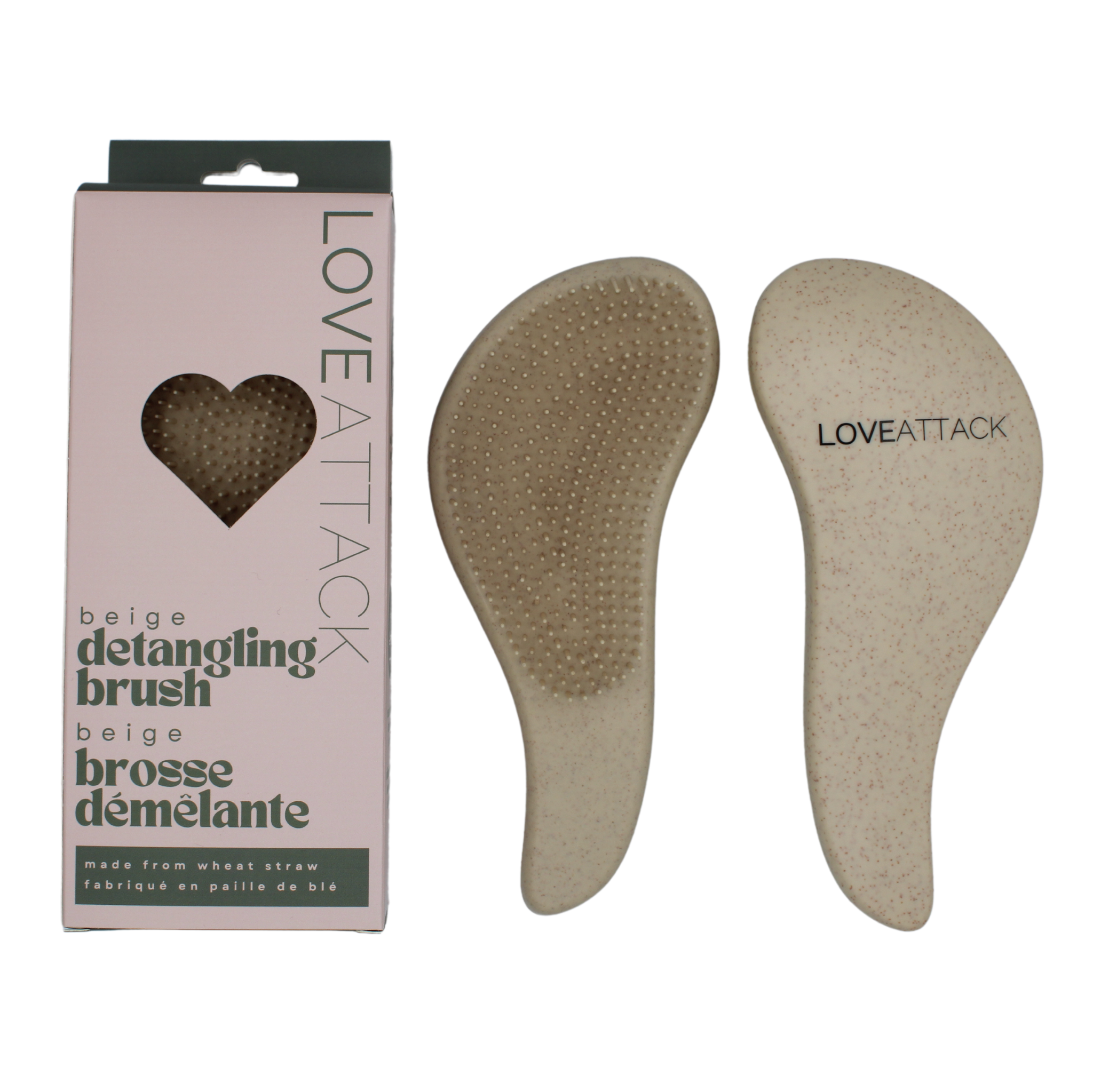 Love Attack - Wholesale Hair Brush/Comb - Wheat Straw Wet/Dry Detangling Hair Brush7