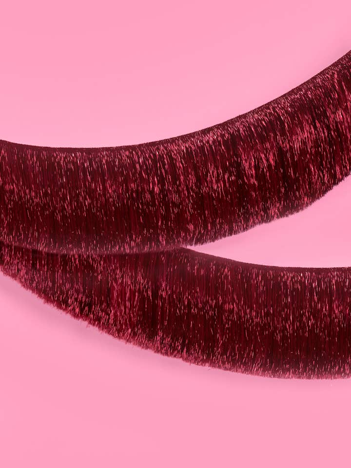 Burgundy Fringe Banner | Party Decorations Wine Backdrop for wholesale by xo, Fetti