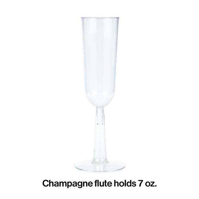 Bulk Party Decor - Wholesale Champagne Flute - Bulk Clear 7 oz Plastic Champagne Flutes (48 per Case)1